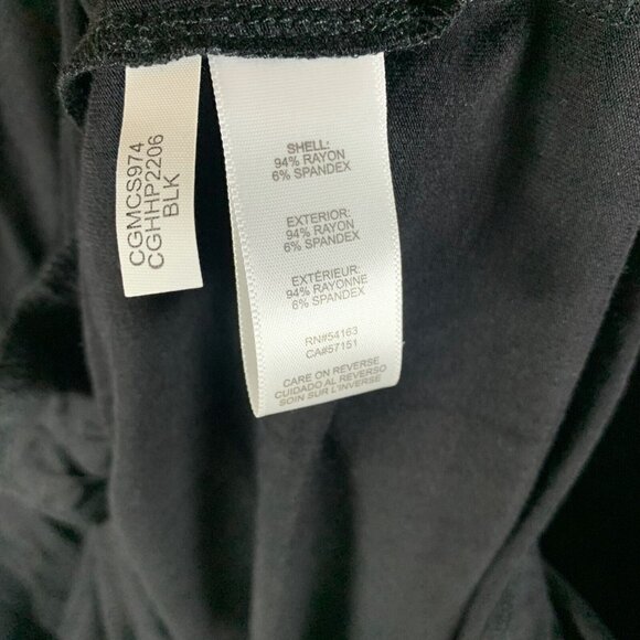 Calvin Klein Swim Cover-Up Women's L/XL Black Rayon Surplice Neck Racerback 9862 - Picture 7 of 10